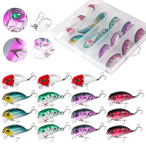 Goture Angelköder, Gelenk-Schwimmköder zum Barschangeln, Crankbaits VIB Elritze Köder, harter Köder, Bleistift-Popper Topwater Angelköder mit Propellerschwanz, Salzwasser, Barschköder mit Angelbox