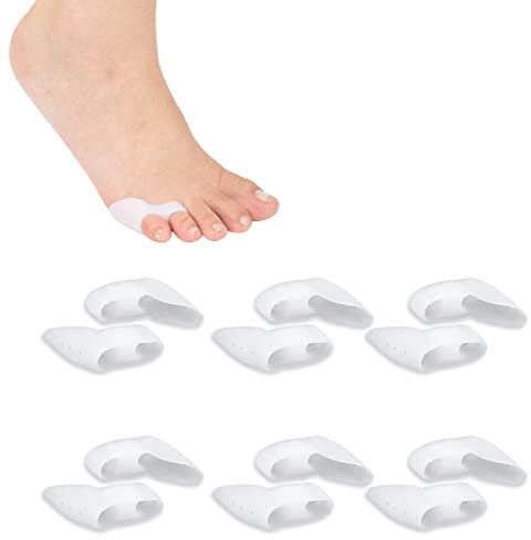 Pinky Toe Separatoren, 6 Paar Gel-Zehenschutz für überlappende Zehen, gekräuselte Pinky Toes, kleine Zehentrenner für Reibung, Blister-ABNEHMBARE MITTLERE BAFFLE