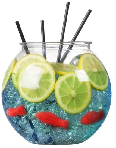 Cocktail Fish Bowl x1, 5 Pints Size, 185mm Diameter. Plastic Cocktail Bowls Great Accessories for Parties, Weddings, Craft, Home or as a Gift. Cocktail Punch Bowl for Any Occasion.