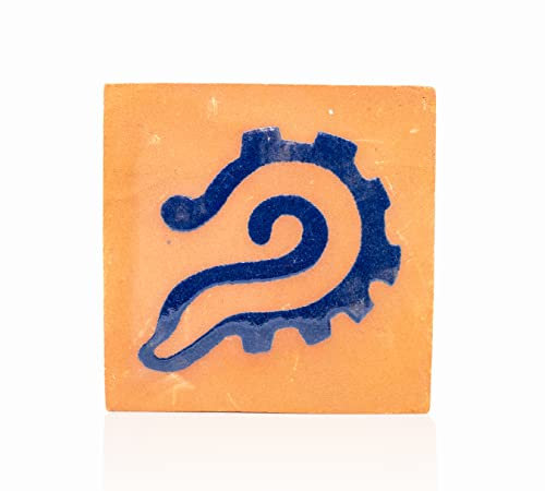 Generisch Fliese 10 x 10 cm Terracotta Keramikfliese handgemacht aus Mexiko - Mosaikfliese Dekorfliese Fair Trade (Fosil)