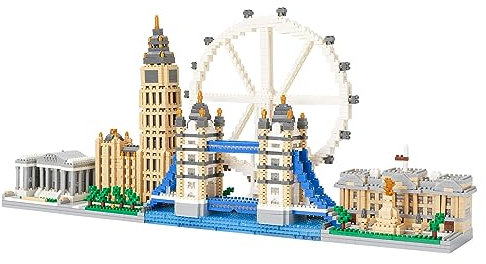 LULUFUN Bauklötze Set, Architektur London Skylines Baukasten, Mini-Baukasten für Erwachsene, Spielzeug Geschenke für Geburtstag, Weihnachten, Neujahr, 3430 Teile