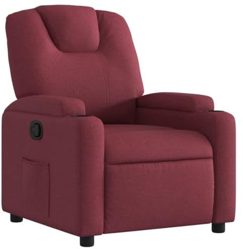 vidaXL Relaxsessel, Sessel mit Liegefunktion, Fernsehsessel Verstellbare Rückenlehne, Liegesessel Ruhesessel Polstersessel, Weinrot Stoff