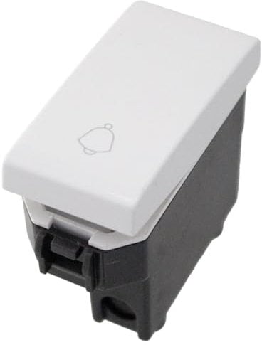 A2ZWORLD Interruttore a Pulsante, 1P 10A 220V, Compatibile Con Bticino Living, Compatibile Con Vimar Plana (Bianco, Pulsante Per Campanello)