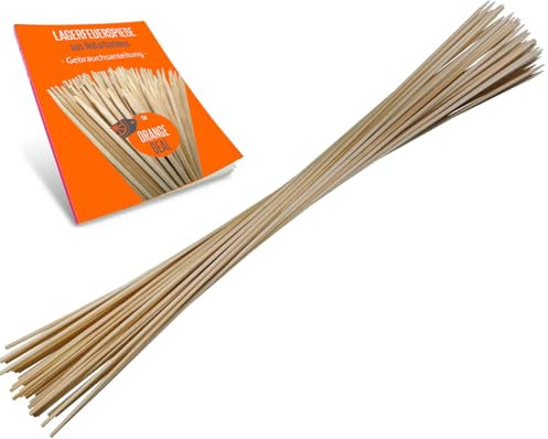 50 Stockbrot Spieße/Lagerfeuer Spieße (Grillspieße Lagerfeuer) 90 cm - Ø 6mm aus Bambus als Marshmallow Spieße Lagerfeuer oder als Ersatz für Stockbrot Stöcke zum Rösten - inkl. Ratgeber