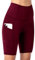 DDOBB Damen Radlerhose mit Taschen High Waist Sport Shorts Damen Sommer Kurze Sporthose Blickdicht Yoga Shorts Leggings Hose Gym Fitness Outdoor(Weinrot,L)
