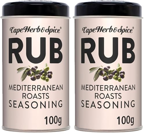 Cape Herb & Spice Mediterranean Roasts Seasoning, 100 g Tin (2-Pack) | All-Purpose Gourmet Spice Rub, Handcrafted Blend, Hickory-Smoked Flavour, Ideal for Grilling & Roasting