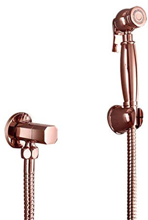 RajoNN Rose Gold Bidet Spray Toilette Messing Handwindel Sprayer Duschset Shattaf Bidet Sprayer Anal Cleaning Ass Bidet Dusche Shattaf Muslim,Set C