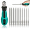 GothicBride T6-T40 Lot de 12 tournevis Torx magnétiques 1/4 avec trou en acier S2 100 mm de long