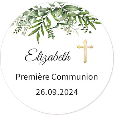 50 colombe Ma Première Communion Autocollants personnalisés Etiquettes Baptême adhésives Stickers pour Fête Merci cadeaux invités - Rd 612 (04 Blanche)