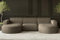 Kaiser Möbel, Sofa Modena, Designer u-Form Sofa, Modern Design Couch, Polsterecke, Freistehend, Verita Stoff Hellbraun Breite: 299 cm