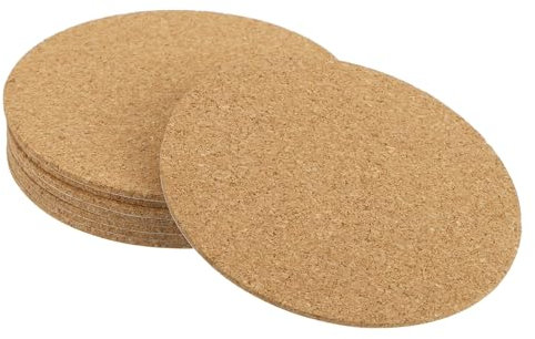 sourcing map 90mm(3.54) Round Coasters 2mm Thick Cork Cup Mat Pad for Tableware 8pcs
