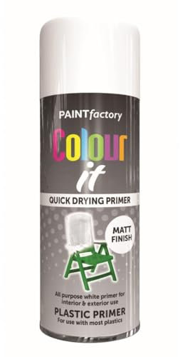 Inspired Essentials All Purpose Aerosol Spray Paint 400ml Quick Drying Spray, Fast Dry and Excellent Coverage for Metal, Wood, Plastic and More (Plastic Primer)