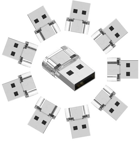 10 Pack USB to USB C Adapter,USB C Female to A Male Charger Converter Compatible with Apple Watch,iPhone 15 14 13 12 Pro Max Plus,Note,iPad 9 10 Air 5 Mini 6,Galaxy Pixel and etc.(Clear)