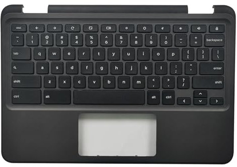 Jxjslp Replacement Upper Case Palmrest for DELL Chromebook 11 3110 Upsell Series Laptop Keyboard Assembly 00H7CN AP3IU000800 Black