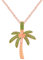 Uloveido Collier en forme de palmier – Incrusté de zircons cubiques verts – Élégant collier avec pendentif tropical pour femme, Métal, Zircone cubique