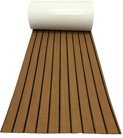 HONMEET Eva Floor Mats Synthetic Teak Boat Mats for Yacht Decking Non Slip Boat Flooring Shockproof Protection