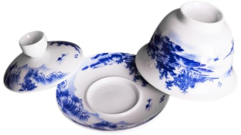 TOPBATHY Taza de Cerámica Tapa Platillo Taza de de Kung Fu Chino Diseño Vintage Hogar Oficina