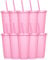Yisituo 24 oz Reusable Plastic Cups, 10 Pack Cold Cups with Lid and Straw, Tumblers Travel Mugs for Adults and Kids Party and Beach, Pool Gatherings (10, Pink)