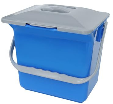 DrDirt Kitchen Compost Bin, 6L / 1.31 Gal Kitchen Compost Bin Countertop with Inner Sieve for Liquid Separation, Odor-Control, Easy to Clean, for Cooking Family and Home Party, Blue