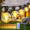 Dimmable Solar Outdoor String Lights - 30M/100FT G40 Solar Powered Garden Lights 38+2 LEDs, Remote 3 Timer 8 Modes Waterproof Outside Festoon Lights for Gardens Patios Fences Pergolas