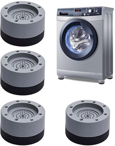 Jidyllic Washing Machine Rubber Feet Pads,4 Pcs Universal Anti Vibration Washing Machine Mat Slip Noise Cancelling Anti Vibration Mat for Washing Machine and Dryer Dishwasher(Gray)