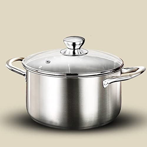 Olla para Sopa Multifuncional con Tapa - Olla para Sopa de Acero Inoxidable de Grado alimenticio para el hogar, Olla para estofado de Cocina, Olla para cocinar Multifuncional, para el hogar,