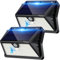 Giliwosy Lampe Solaire Exterieur, 2 Pack 3 Modes Lumiere Exterieur Detecteur de Mouvement IP65 Etanche Spot Solaire Exterieur Puissant pour Applique Jardin, Garage, Patio (Blanc Froid)