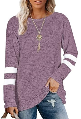 MOLERANI Magliette Casual da Donna Girocollo Maniche Lunghe Camicette Felpe Tunica Top per l'inverno