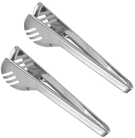 Set of 2 Serving Tongs, Spaghetti Tongs, Asparagus Tongs, Stainless Steel Salad Tongs