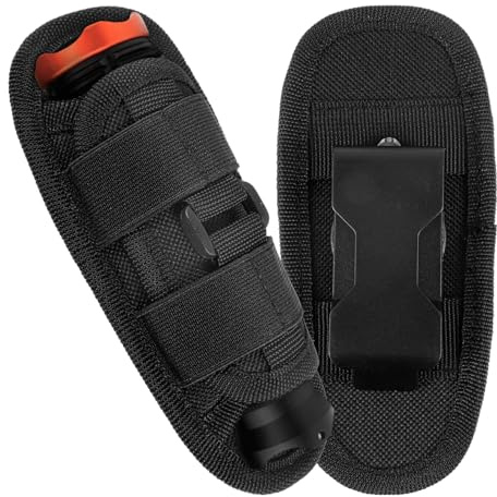 Torch Pouch Duty Belt Rotatable Flashlight Holder Clip, Flash Light Carrying Case Holders for Duty Belt Police Safety Belts(Black)