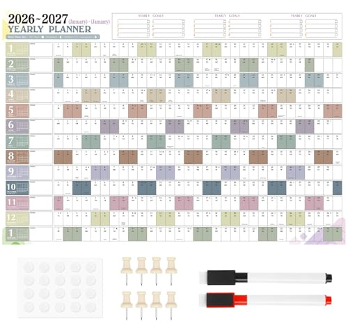 SULOLI Wandplaner 2026 2026, Wandkalender, UK-A1, Jahresplaner 2026, Wandplaner, Jahresplaner 2026, Wandtafel, Kalender 2026 (85 x 58 cm)