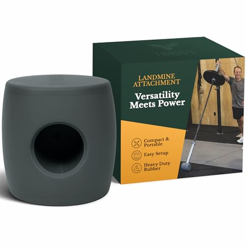 TRIBUS X Landmine Aufsatz für Langhantel - Kompakte Landmine Basis mit 360° Drehgelenk, Haltbarer Gummibodenanker für Press- & Kerntraining - Tragbares Krafttrainingsgerät für Home & Gym Workout