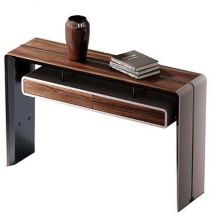 Huangj-0527 Table Console en Noyer for entrée, Table de canapé 54 Pouces avec tiroirs, d'appoint Longue et étroite contemporaine for Salon, Couloir Console d’entrée