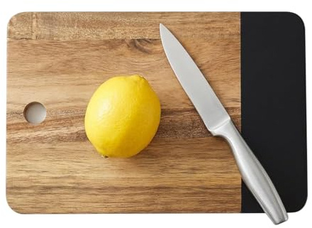 WLWNWFT Small Chopping Board Acacia Wood Black Marble – Mini Cutting Board Premium Kitchen Serving Board Platters for Fruit Cheese & Charcuterie Travel Camping