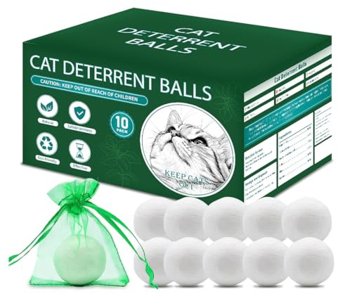 QOCUILC Bolas Repelentes para Gatos – 12 Unidades, Repelente Natural con Fragancias de Menta y Citronela – Resistente a las Inclemencias del Tiempo, Amigable con los Animales y Ecológico