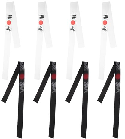 Toyvian 8stücke Karate Stirnband Japanisch Kampfsport Hachimaki für Training Fitness Halloween Kochen Küche Junge Mädchen Erwachsene Schüler Schweißabsorbierend Robust Waschbar