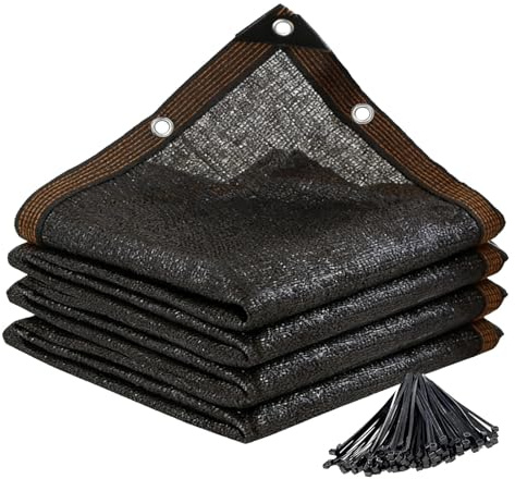 Noir Filet d'ombrage avec œillets, Tissu d'ombrage extérieure, 80% Résistant aux UV, Brise-Vue, Toile Ombrage for Jardin pergola Serre poulailler Balcon Patio tomates | 6.0X15.0m