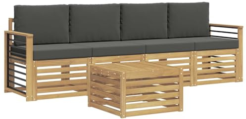 vidaXL Sofagarnituren Massivholz Akazie, Garten Lounge-Sofa, strapazierfähige Außensitzgruppe, modernes Terrassenmöbel, bequemer Wohnbereich
