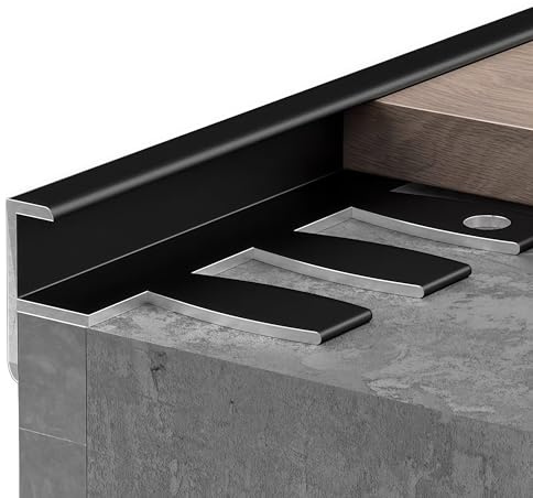 Treppenkantenprofil Stufenkantenprofil 90cm 3 Stück F-Form Flexibel Fliesenschiene Abschlussprofil Sicherheit Für Laminat, Parkett Und Fliesen Boden, Wand Kreative Kurven(A,5.5mm)