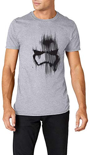 Star Wars Men's Trooper Mask T Shirt, Grey (Grey Marl), XXL UK
