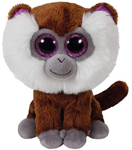 TY Monkey 36847 Tamoo, Bartaffe mit Glitzeraugen, Beanie Boo's, Plüsch, 15 cm, Braun