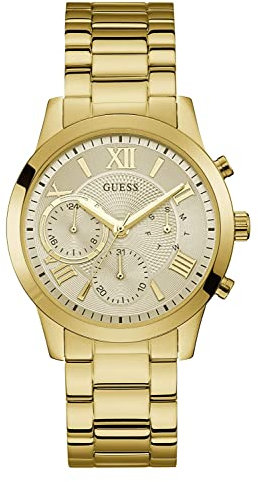 Guess Damen Multi Dial Uhr Solar mit Edelstahl Armband
