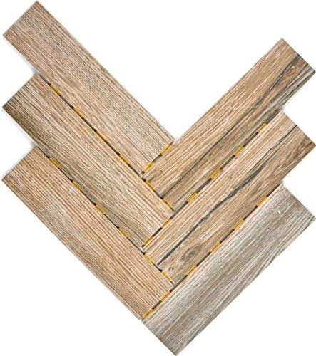 Fischgrät Fliese Holzoptik Keramik dunkelbraun Boden Wand Fliesenspiegel MOS24CJ-0113
