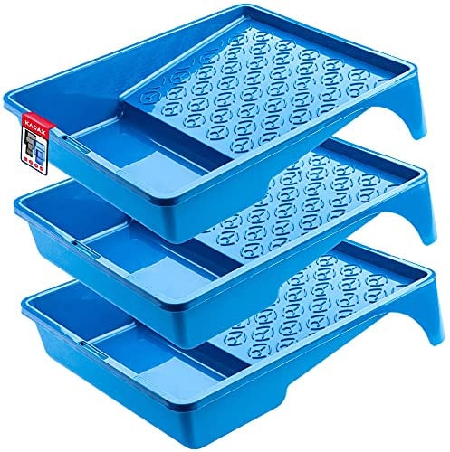 KADAX Farbwanne, große Farbschale aus Kunststoff, Maler Lackierwanne mit handlichem Griff, Lackierschale, leichtes Malerzubehör, Malerbedarf, Lackschale, Lackwanne (3, blau)