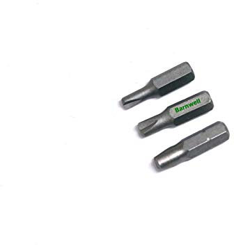 Barnwell Set of 3 Security Tamperproof Clutch Head Screwdriver Bits 4mm, 5mm, 6mm Bowtie