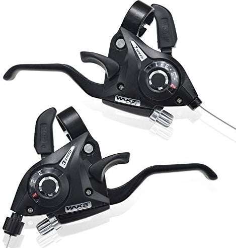 FOMTOR 3x7 Bike Shifters Set 21 Speed Mountainbike Shifter Links Rechts Bremshebel Shifter mit Schaltseilen für Mountainbike Faltrad, V-Brake