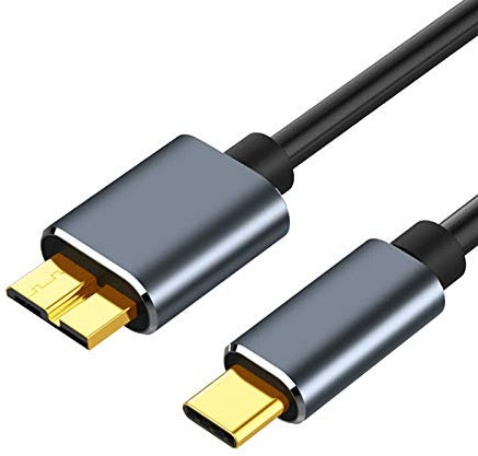 NXACETN Cable De Disque Dur 5 Gbps, Cable Micro-USB USB 3.1 Type-c vers USB 3.0 50/100/150 Cm pour PC 50 cm