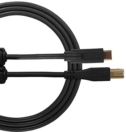 UDG GEAR U96001BL - Cable USB 2.0 (C-B) - Cable USB 2.0 C a B optimizado de audio de alta velocidad, negro, 1,5 metros