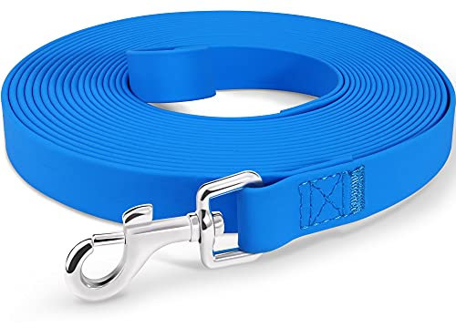 Joytale Schleppleine für Hunde - Wasserdicht, Stark und Lange Laufleine für mittelgroße, große und extra große Hunde (Blau, 10M)