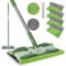 MASTERTOP Floor Mops for Laminate Tile Hardwood Floor Cleaning, Professional Microfibre Mop with Stainless Steel Long Handle & 4 Reusable Mop Pads, Flat Wet Dry Dust Mop, Send 1 Cleaning Scrubber